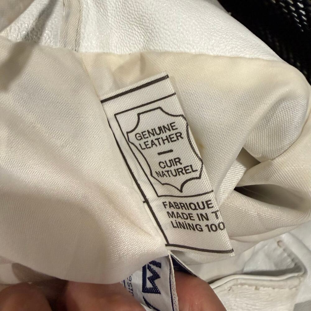 Leather Mode Cream Genuine Leather High Waist Pleated Pants Tapered Sz 8 - Picture 9 of 15